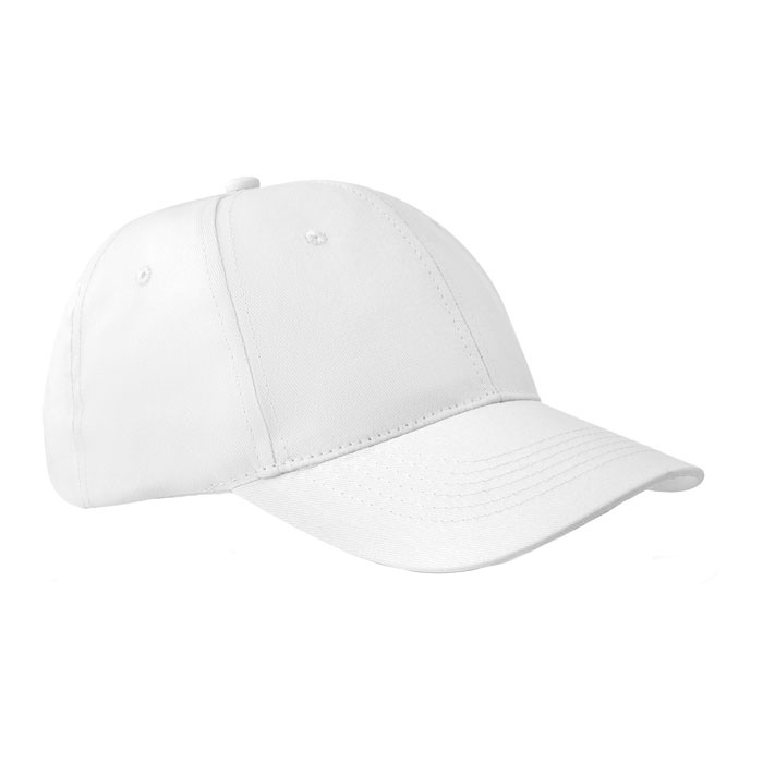 Baseball-pet-met-klittenbandsluiting-Twill-katoen-160-gm-bedrukken-wit