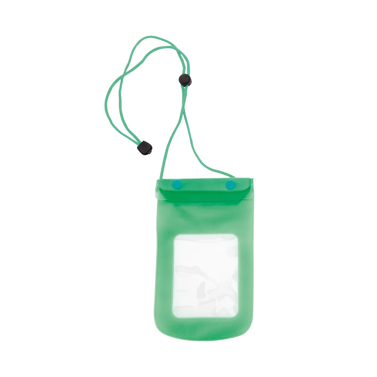 Waterproof-smartphone-tasje-met-nekkoord-bedrukken-groen