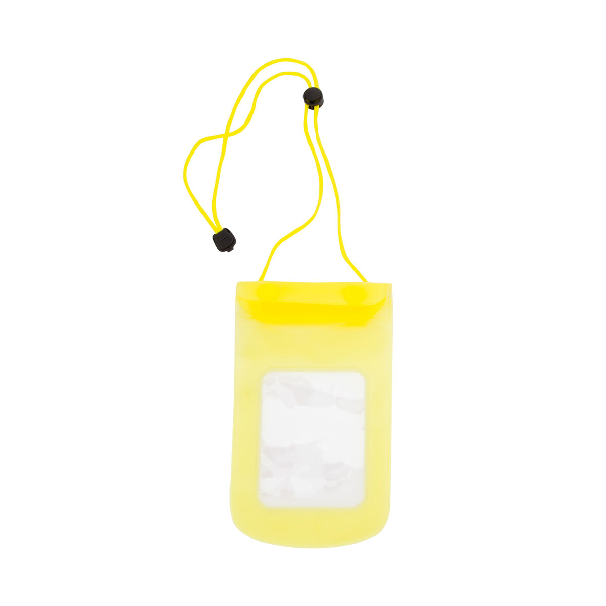Waterproof-smartphone-tasje-met-nekkoord-bedrukken-geel