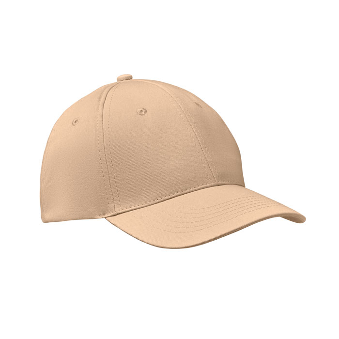 Baseball-pet-met-klittenbandsluiting-Twill-katoen-160-gm-bedrukken-beige