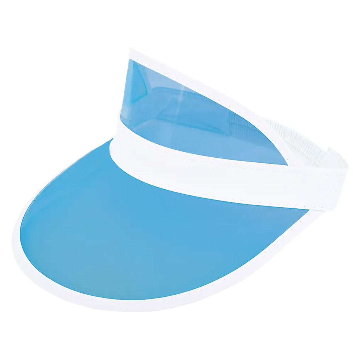 Zonneklep-Unisex-PVC-Transparant-bedrukken-lichtblauw