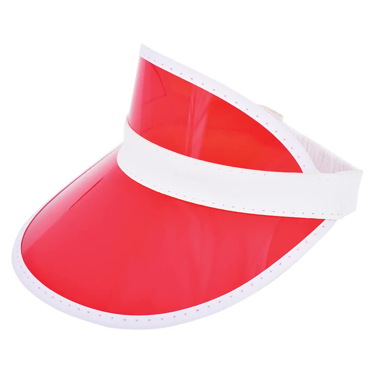 Zonneklep-Unisex-PVC-Transparant-bedrukken-rood