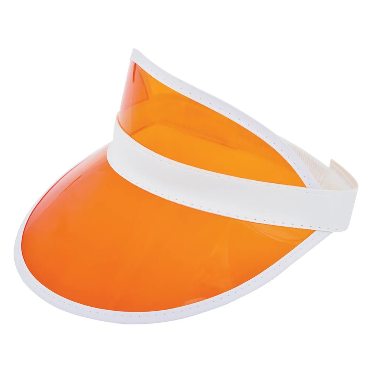 Zonneklep-Unisex-PVC-Transparant-bedrukken-oranje