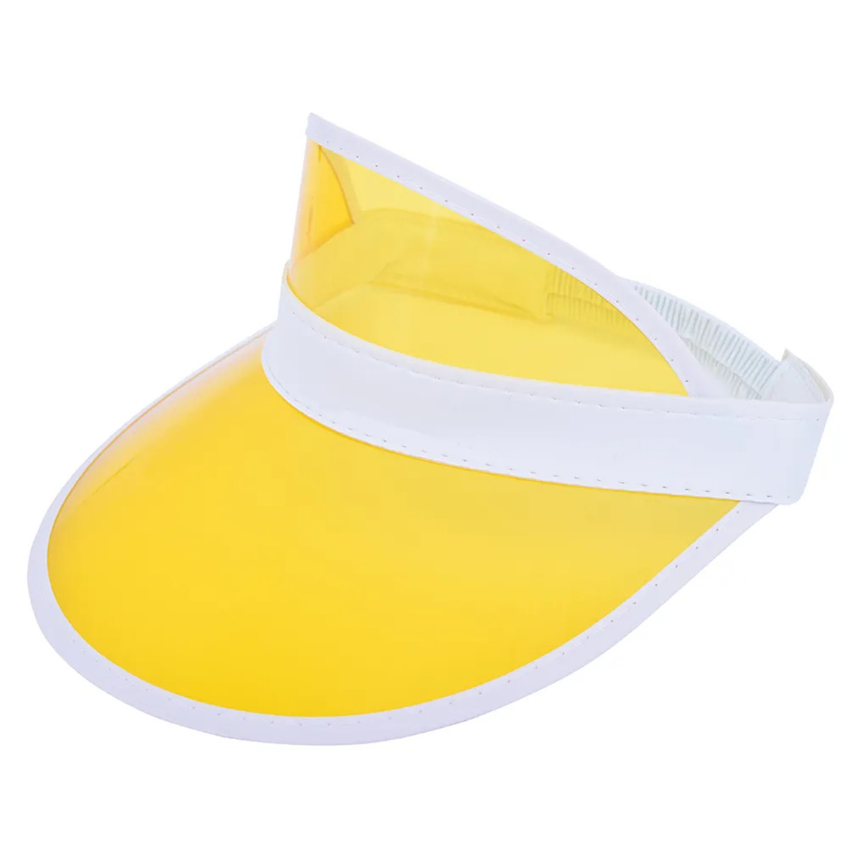 Zonneklep-Unisex-PVC-Transparant-bedrukken-geel