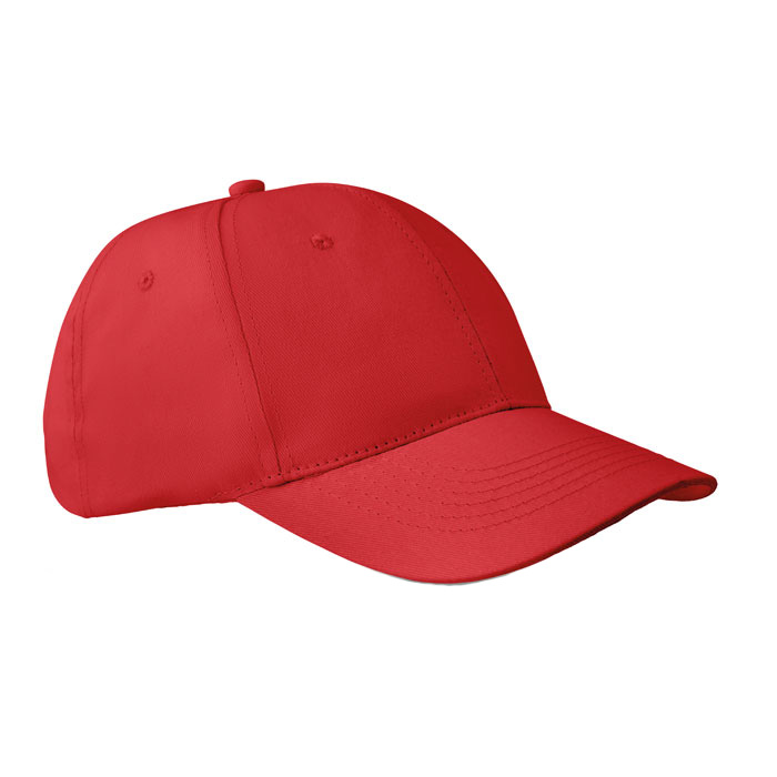 Baseball-pet-met-klittenbandsluiting-Twill-katoen-160-gm-bedrukken-rood