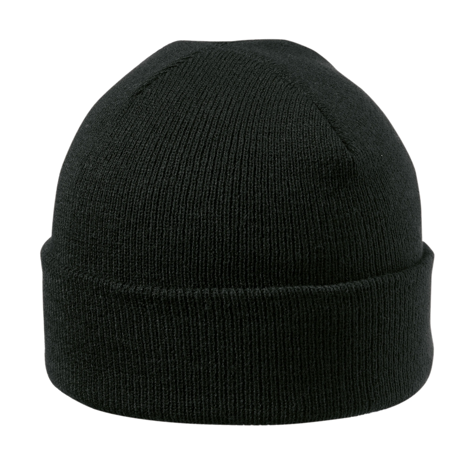 Beanie-met-kunstlederen-badge-Acryl-bedrukken-zwart