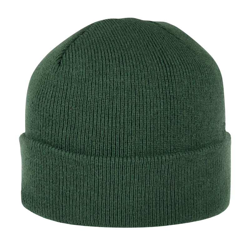 Beanie-met-kunstlederen-badge-Acryl-bedrukken-groen