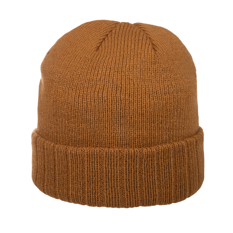 Beanie-met-borduring-Acryl-King-Cap-bedrukken-bruin