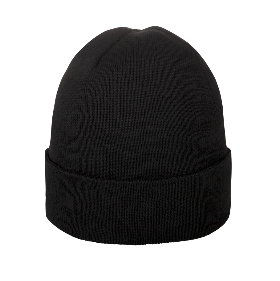 Beanie-met-full-color-label-RPET-bedrukken-zwart