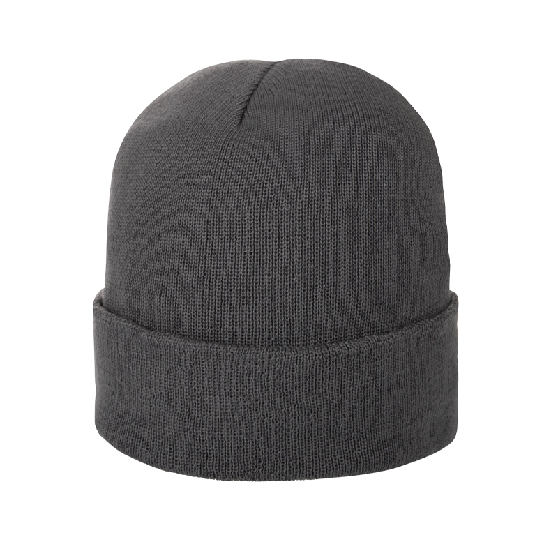 Beanie-met-full-color-label-RPET-bedrukken-donkergrijs