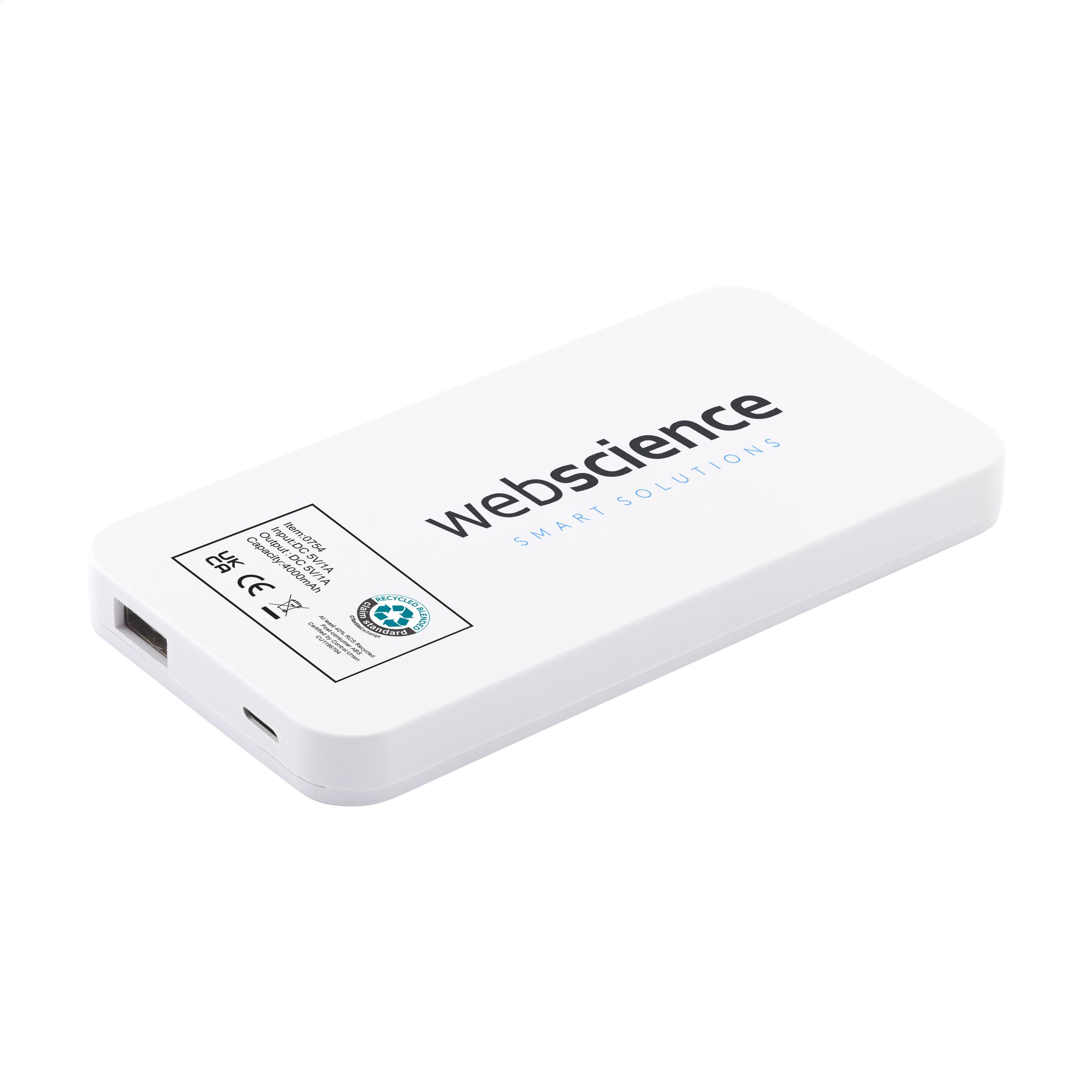 Powerbank-zonne-energie-Gerecycled-ABS-4000-mAh-bedrukken-wit