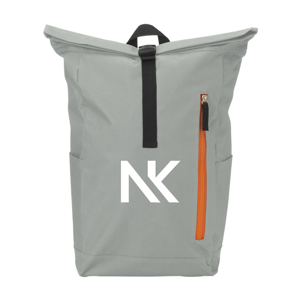 Roll-top-rugzak-Polyester-600D-18-liter-bedrukken-grijs-oranje