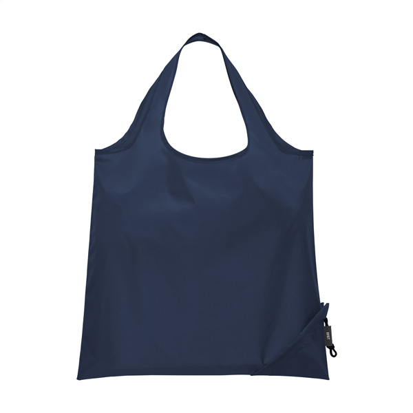 Opvouwbare-draagtas-RPET-polyester-38-x-42-cm-bedrukken-donkerblauw