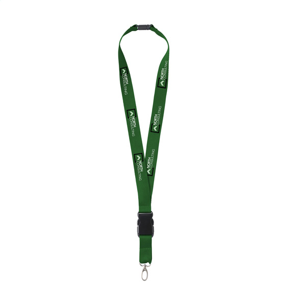 Keycord-met-karabijnhaak-en-veiligheidssluiting-Polyester-24-mm-bedrukken-groen