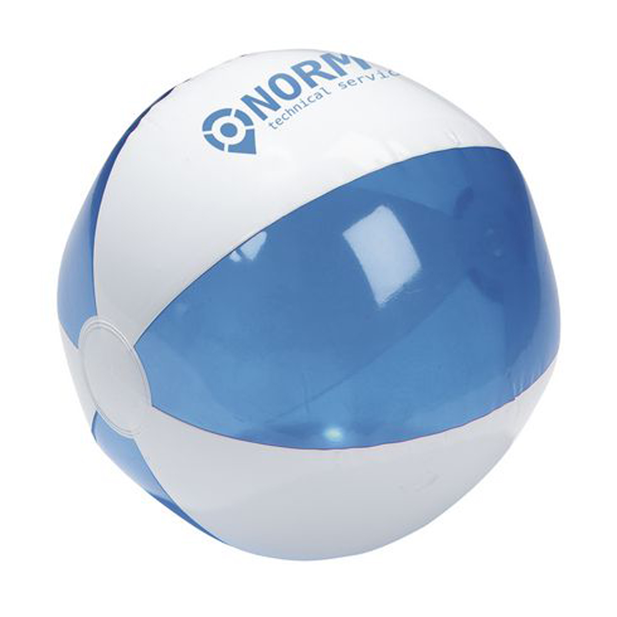 Gestreepte-strandbal-Kunststof-24-cm-bedrukken-blauw