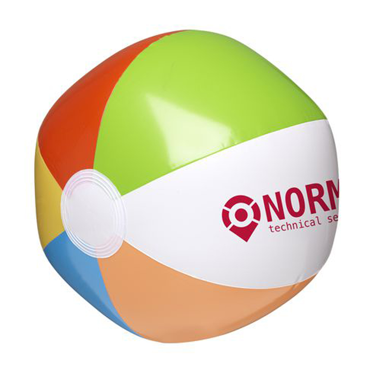 Gestreepte-strandbal-Kunststof-24-cm-bedrukken-multicolor