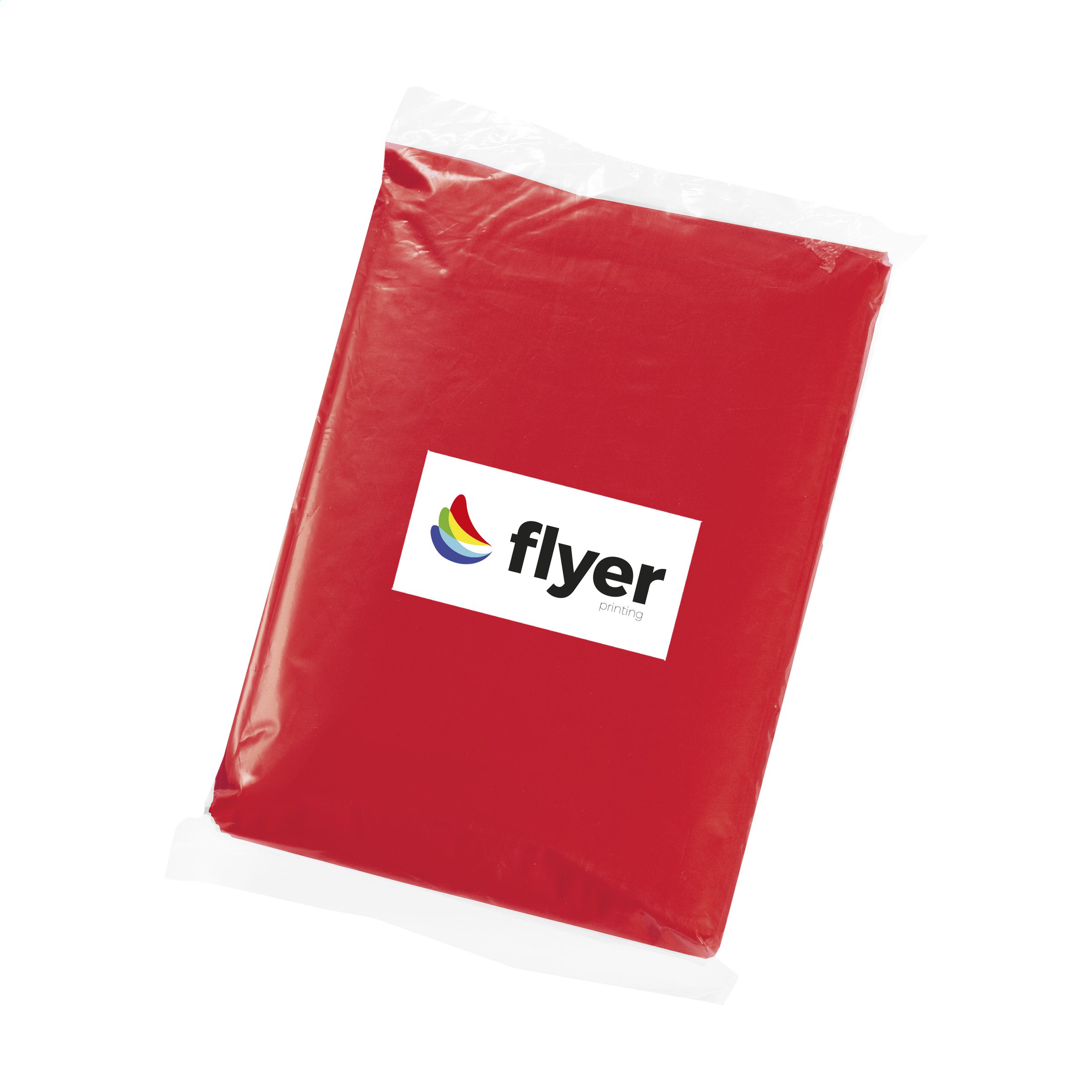 Kunststof-regenponcho-Wegwerp-100-x-120-cm-bedrukken-rood