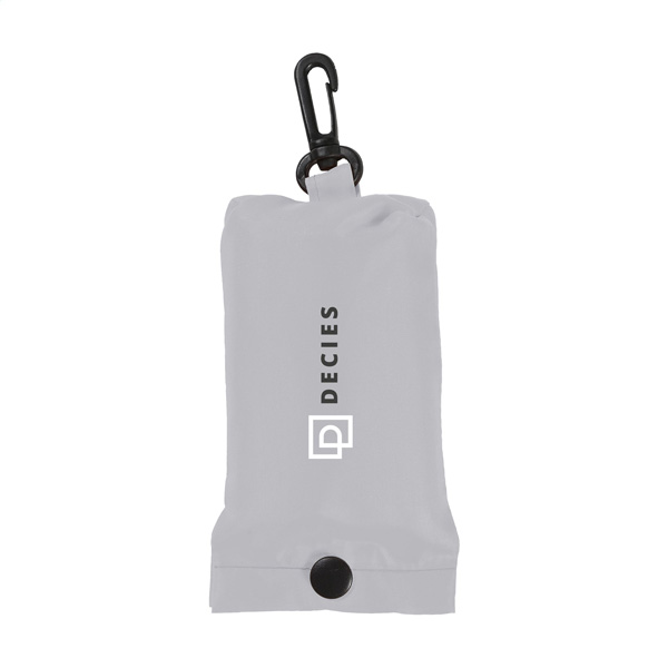 Opvouwbare-winkeltas-met-karabijnhaak-190T-polyester-bedrukken-grijs
