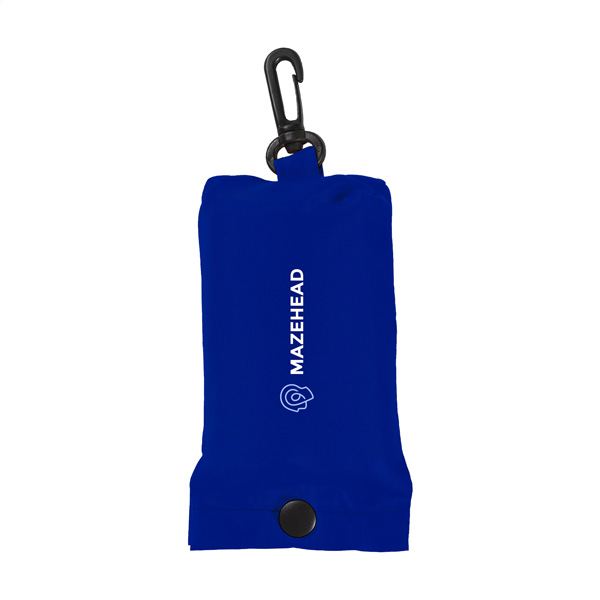 Opvouwbare-winkeltas-met-karabijnhaak-190T-polyester-bedrukken-blauw