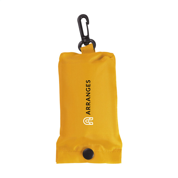 Opvouwbare-winkeltas-met-karabijnhaak-190T-polyester-bedrukken-geel