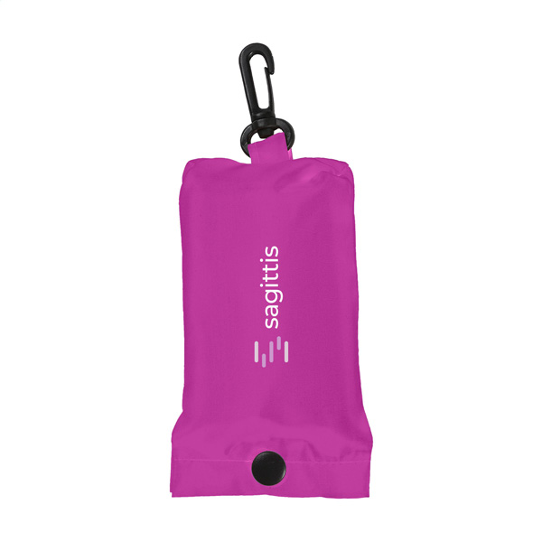 Opvouwbare-winkeltas-met-karabijnhaak-190T-polyester-bedrukken-roze
