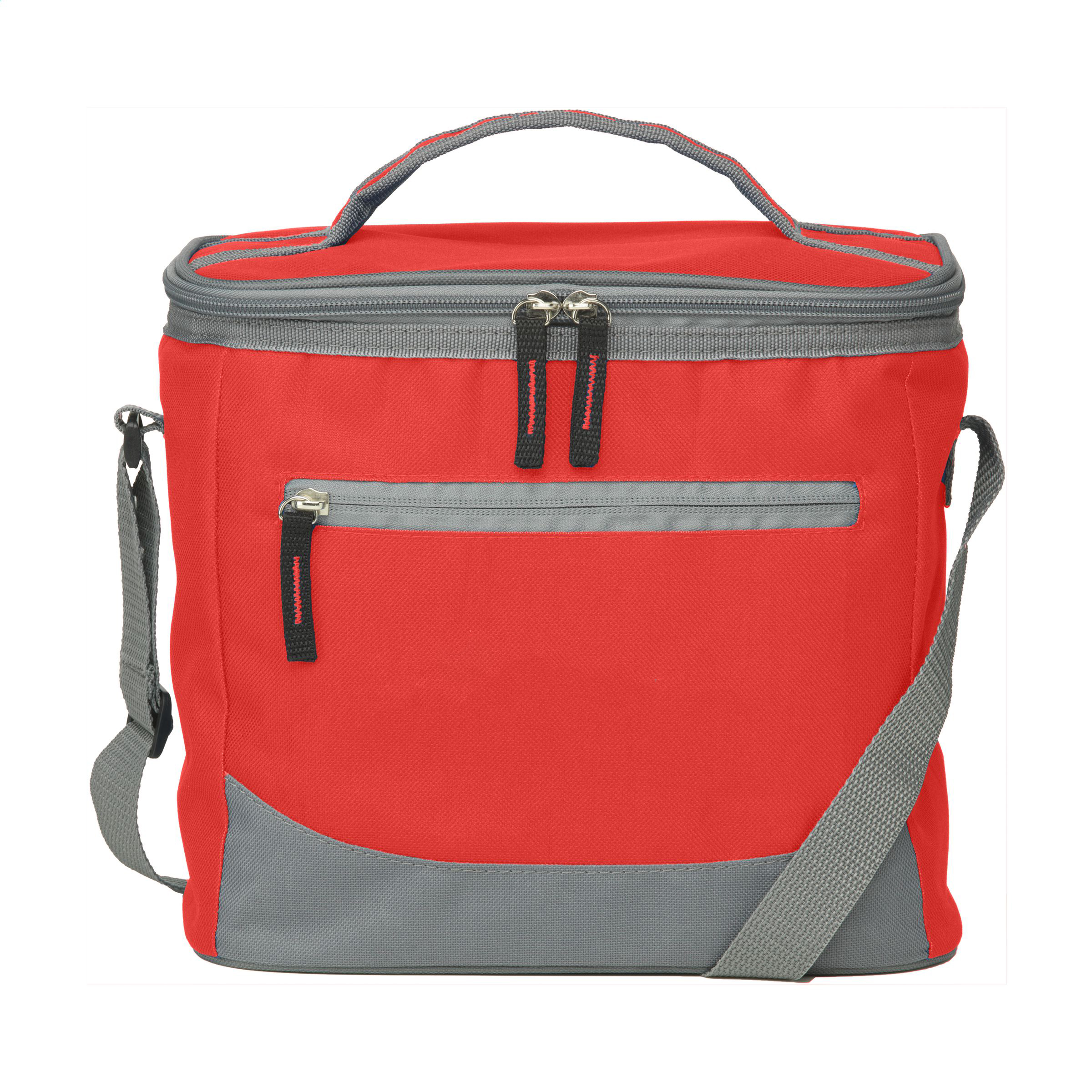 Koeltas-met-schouderband-600D-polyester-12-blikjes-bedrukken-rood