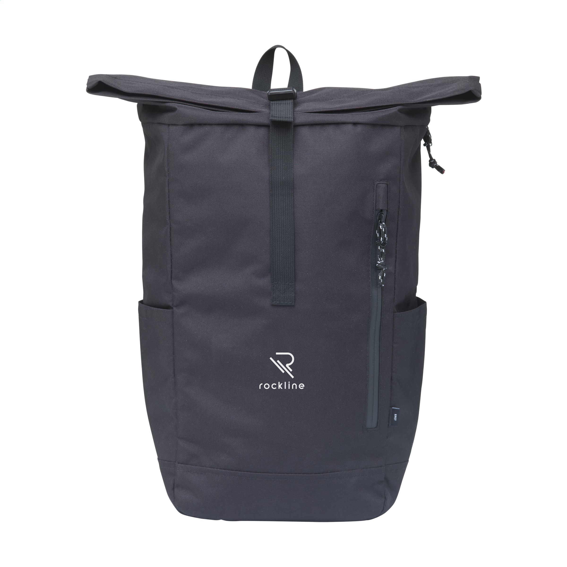 Roll-top-koeltas-rugzak-RPET-polyester-44-x-635-cm-30-liter-bedrukken-zwart