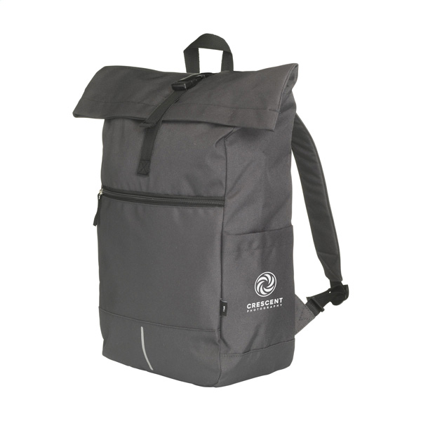 Roll-top-rugtas-RPET-polyester-27-x-59-cm-20-liter-bedrukken-grijs