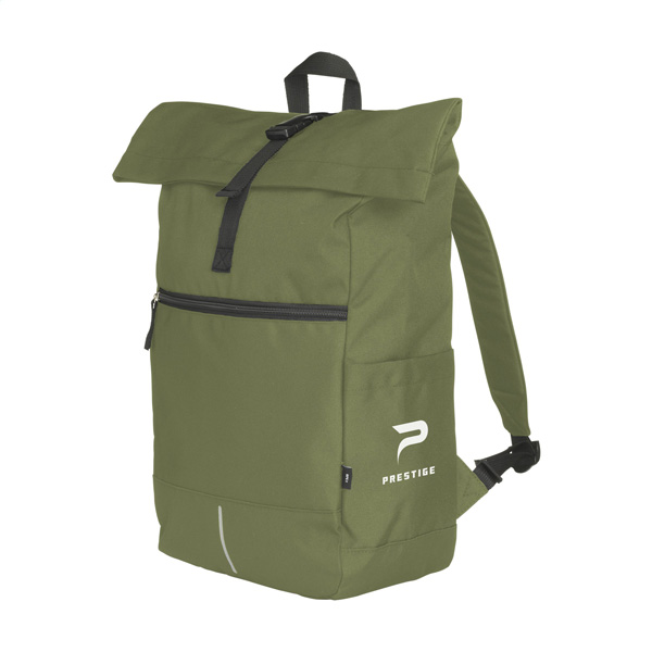 Roll-top-rugtas-RPET-polyester-27-x-59-cm-20-liter-bedrukken-groen