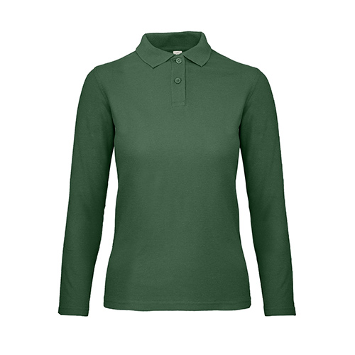 BC-longsleeve-dames-polo-180-gm-bedrukken-bottle-green