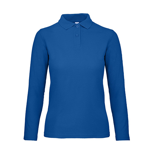BC-longsleeve-dames-polo-180-gm-bedrukken-royal-blue