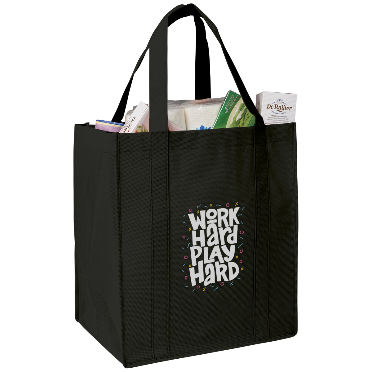 Shopper-tas-gerecycled-polyester-33-x-38-cm-80-gm-bedrukken-zwart