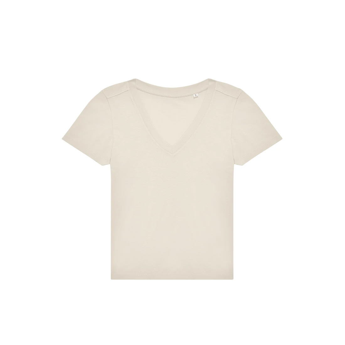 BC-E150-dames-T-shirt-met-V-hals-145-gm-bedrukken-off-white