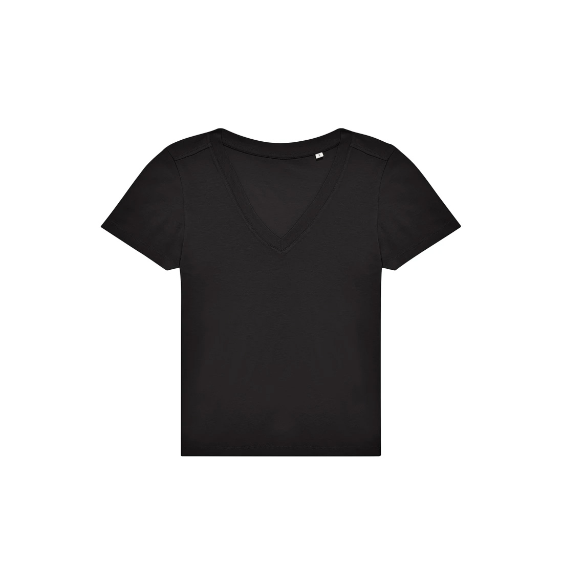 BC-E150-dames-T-shirt-met-V-hals-145-gm-bedrukken-black