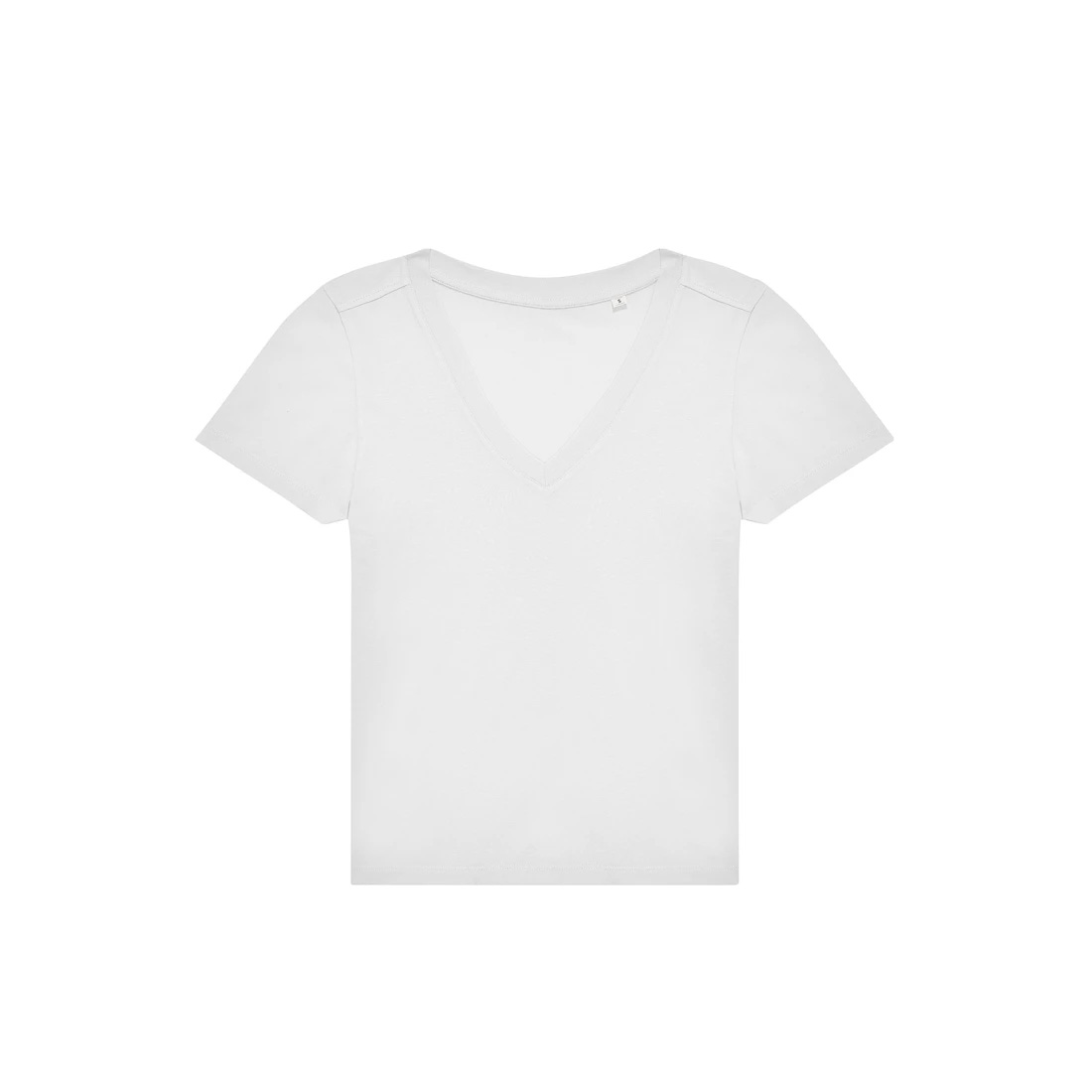 BC-E150-dames-T-shirt-met-V-hals-145-gm-bedrukken-white