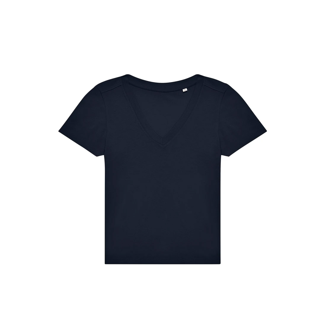 BC-E150-dames-T-shirt-met-V-hals-145-gm-bedrukken-navy