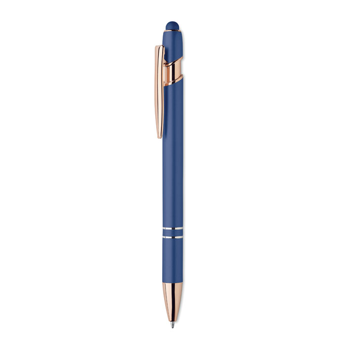 Stylus-balpen-met-met-rosgouden-details-Gerecycled-aluminium-bedrukken-blauw