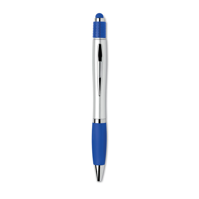 Balpen-met-anti-stress-spinner-en-styluspunt-bedrukken-blauw