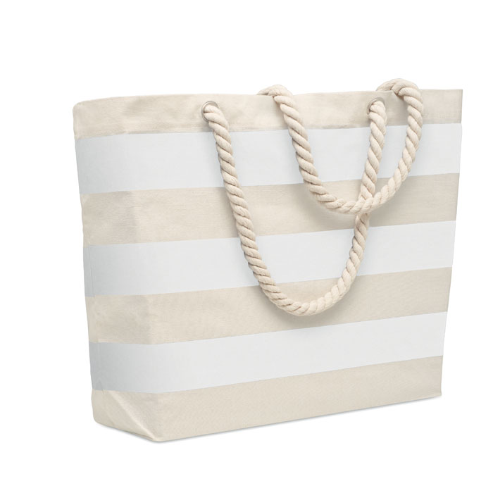 Gestreepte-strandtas-Katoen-220-gm-55-x-39-cm-bedrukken-wit
