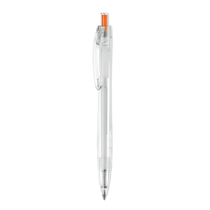 Balpen-met-drukmechanisme-RPET-bedrukken-oranje