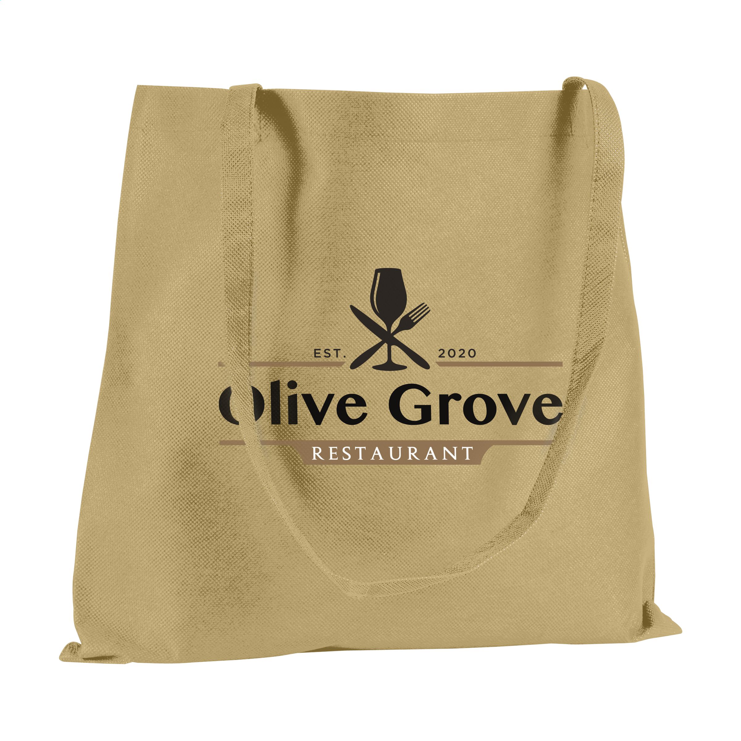 Shopper-winkeltas-Non-woven-38-x-42-cm-80-gm-bedrukken-kahki