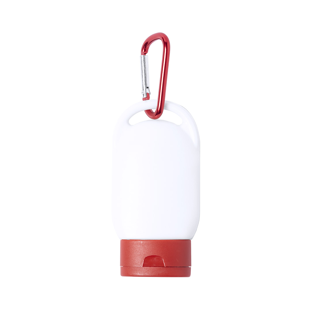 Zonnebrandcrme-Karabijnhaak-SPF-30-bedrukken-rood