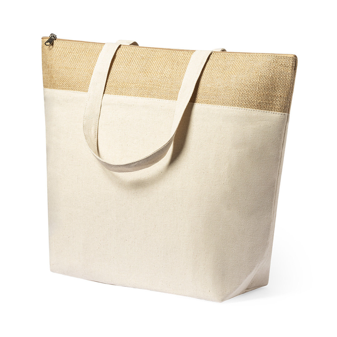 Koel-strandtas-Katoen-en-jute-225-gm2-33-x-14-x-43-cm-bedrukken-beige