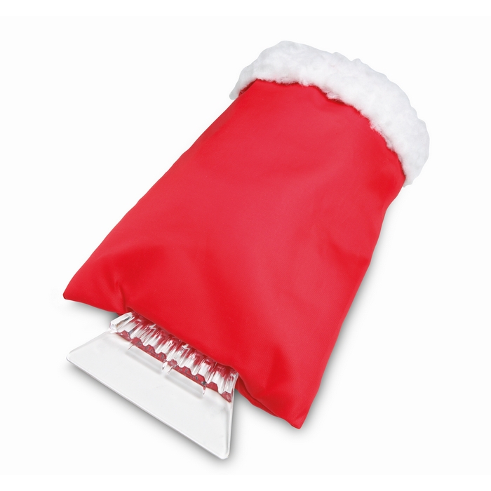 Kunststof-ijskrabber-met-handschoen-bedrukken-rood