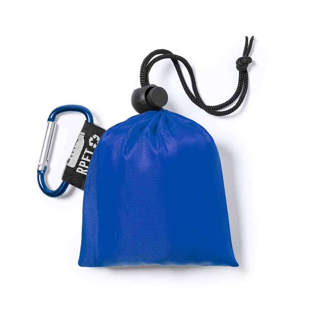 Regenponcho-met-RPET-opbergzakje-Karabijnhaak-bedrukken-blauw