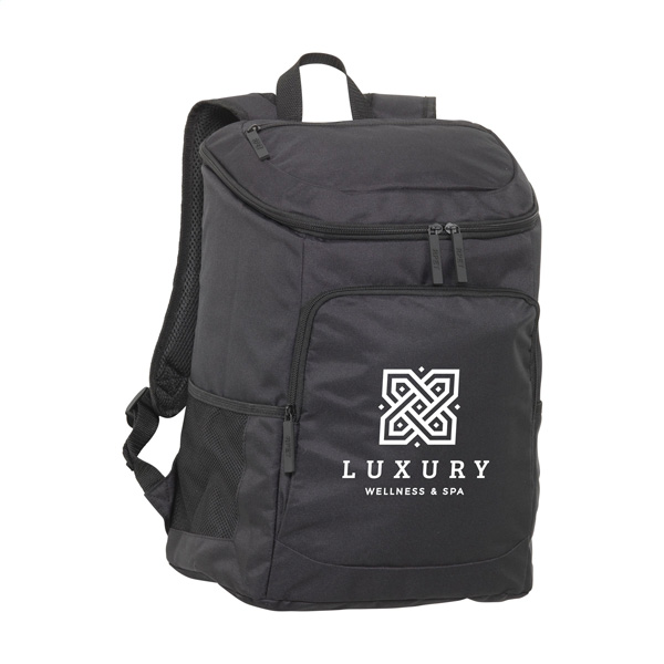 Koeltas-rugzak-600D-RPET-polyester-23-liter-bedrukken-zwart