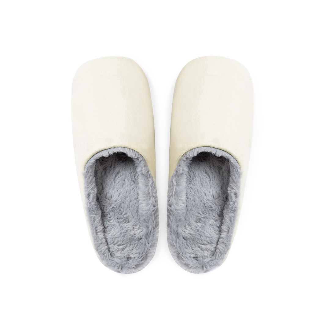 Katoenen-slippers-met-pluche-voering-bedrukken-beige