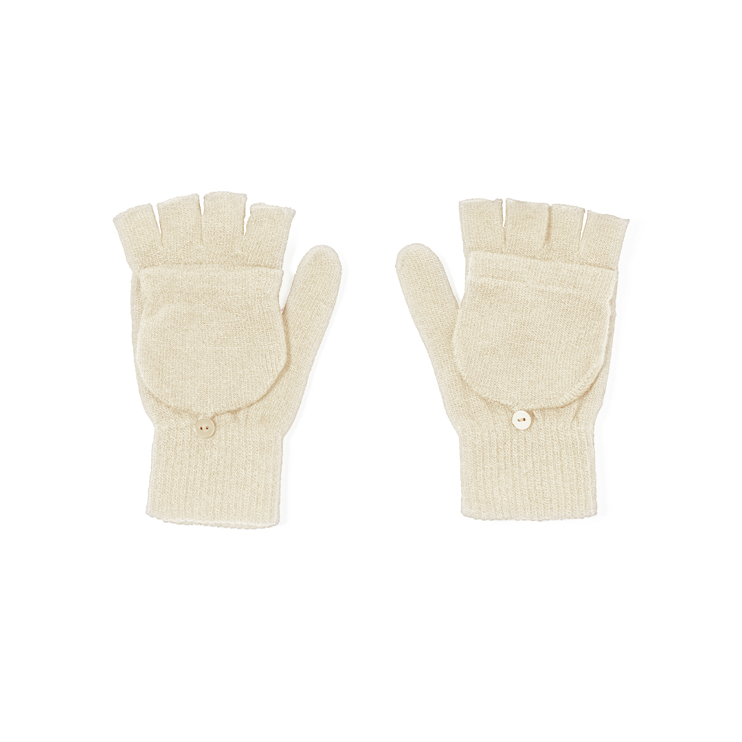 Vingerloze-handschoenen-2-in-1-met-vouwflap-Acryl-bedrukken-beige