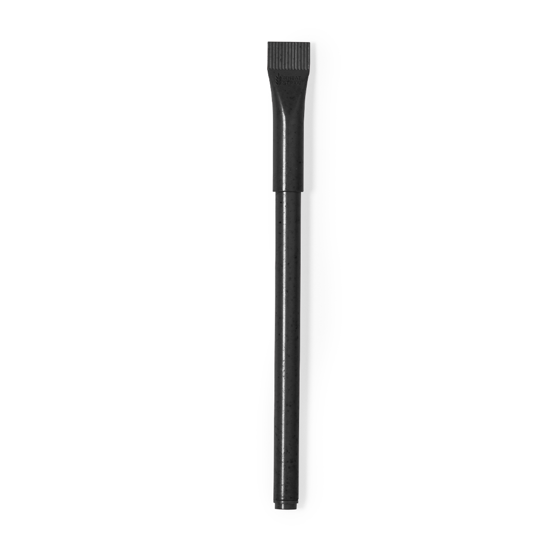 Balpen-met-dop-Tarwestro-bedrukken-zwart