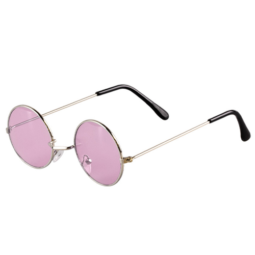 Hippie-ronde-zonnebril-met-zilveren-frame-UV400-bedrukken-roze